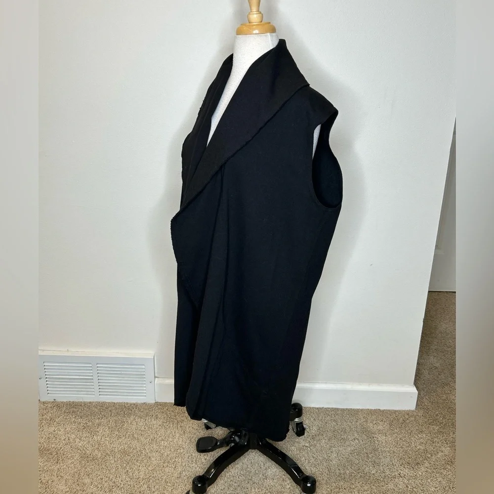 bryn Walker Cotton Open Black Cardigan Vest Size M - Picture 6 of 10